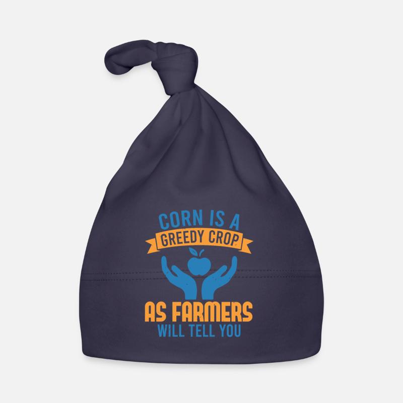 LE MAÏS EST UNE CULTURE GOURMANDE COMME LES AGRICULTEURS VOUS LE DIRONT - Bonnet bio Bébé - marine