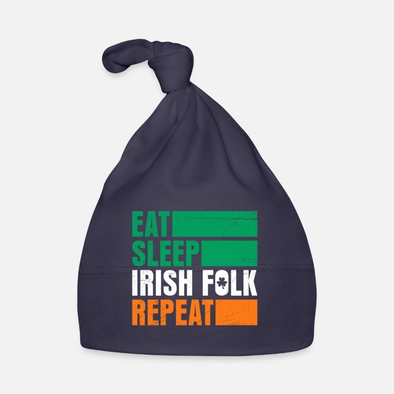 Eat Sleep Irish Fold Repeat St. Patrick’s Day Baby Bio-Mütze