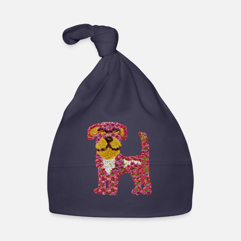 Beau chien de fleurs Bonnet bio Bébé