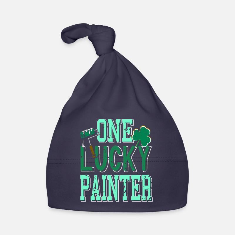 One Lucky Painter Retro Funny Painter Designs Organic Baby Cap
