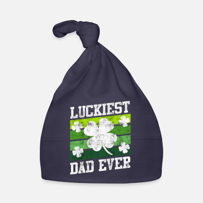Luckiest Dad Ever Clover St. Patrick's Day Organic Baby Cap