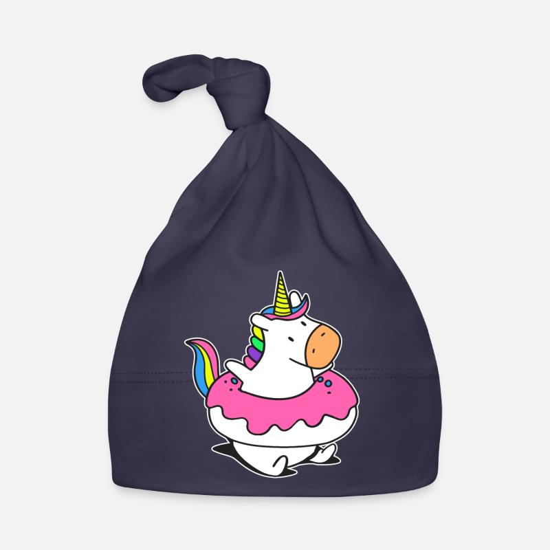 Rainbow Unicorn Float Floaty Donut Organic Baby Cap
