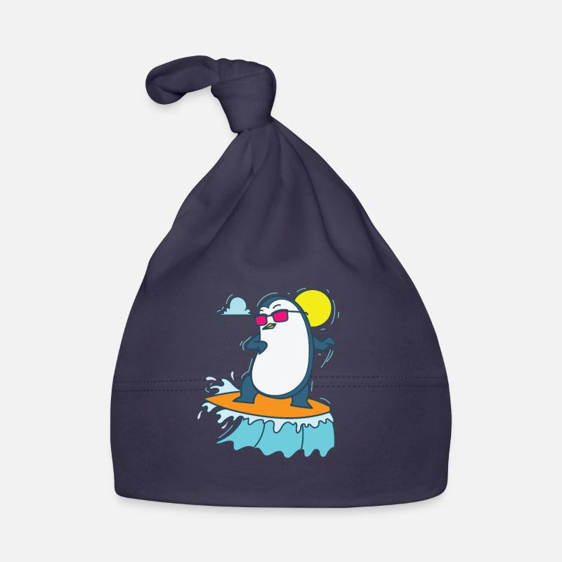 Pinguin surft am Strand Antarktis Vogel Baby Bio-Mütze