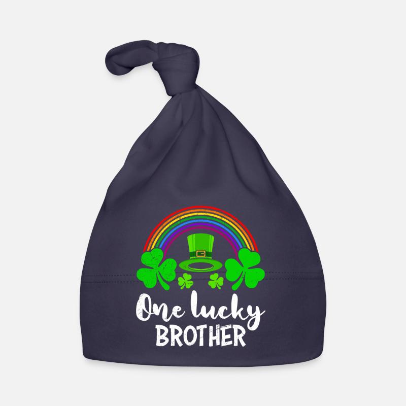 Un frère chanceux Saint-Patrick - Bonnet bio Bébé - marine