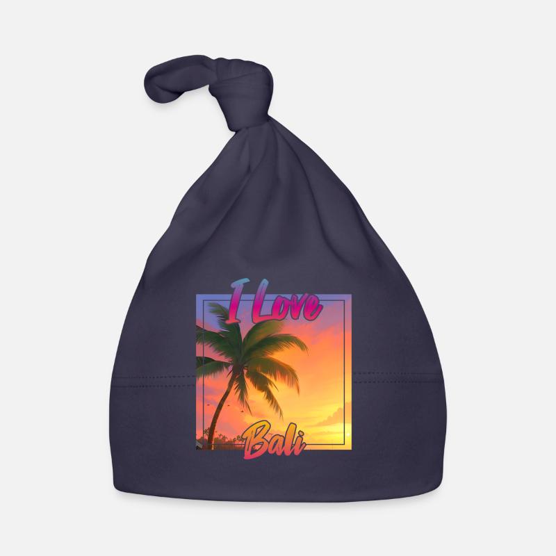Coucher de soleil à Bali avec déclaration d’amour Bonnet bio Bébé