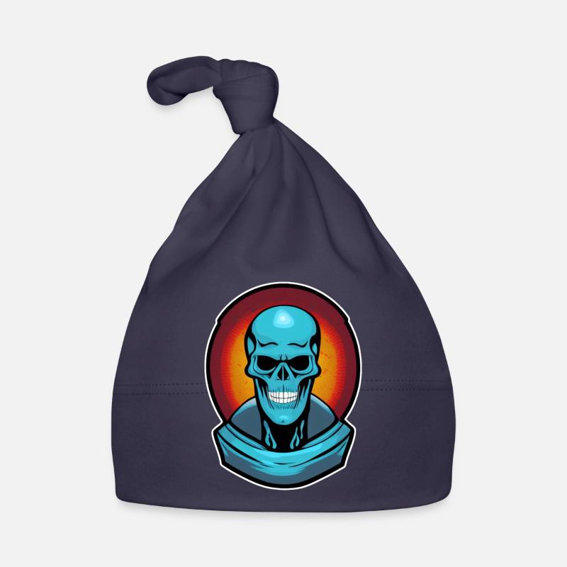 Blauer Monsterschädel Baby Bio-Mütze