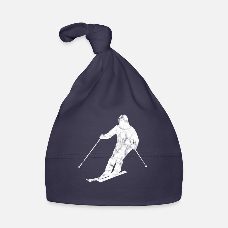 Skiër Silhouet Bio-muts voor baby's