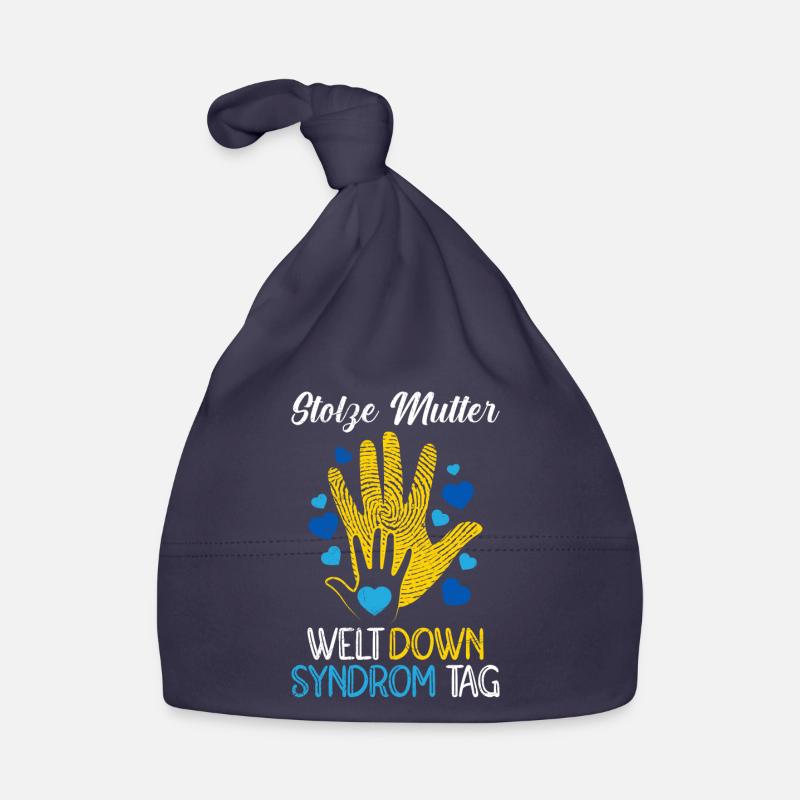 Stolze Mutter Awareness Welt Down Syndrom - Baby Bio-Mütze - Navy