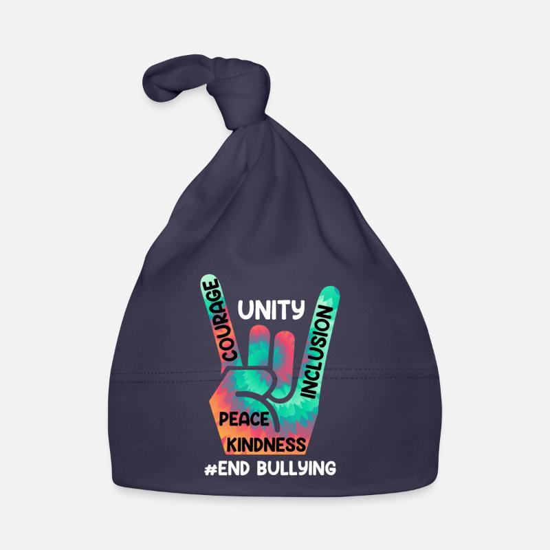 Stop à l’intimidation Sensibilisation et solidarité pour - Bonnet bio Bébé - marine