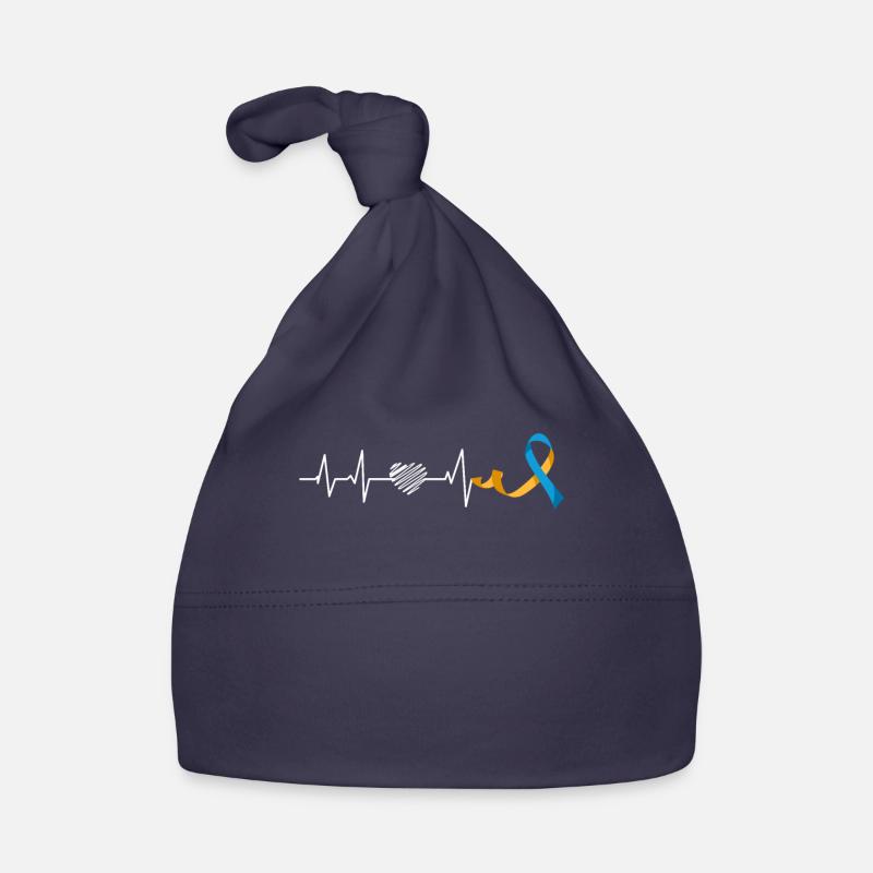 Down Syndrom Awareness Schleife extra - Baby Bio-Mütze - Navy