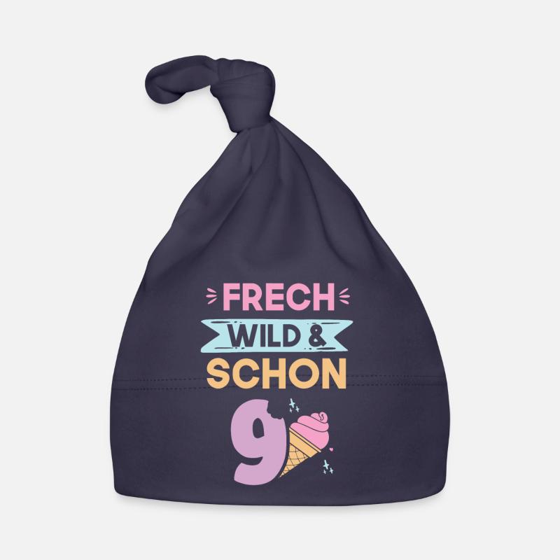 9 Jahre Geburtstag Junge Mädchen Eis essen Baby Bio-Mütze
