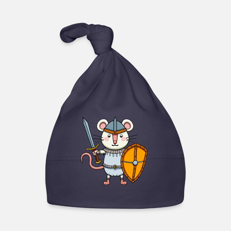 Souris mignonne avec épée et bouclier chevalier Bonnet bio Bébé