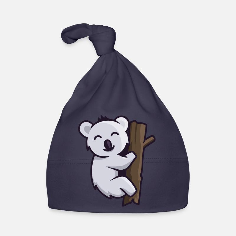 Joyeux koala ours koala - Bonnet bio Bébé - marine