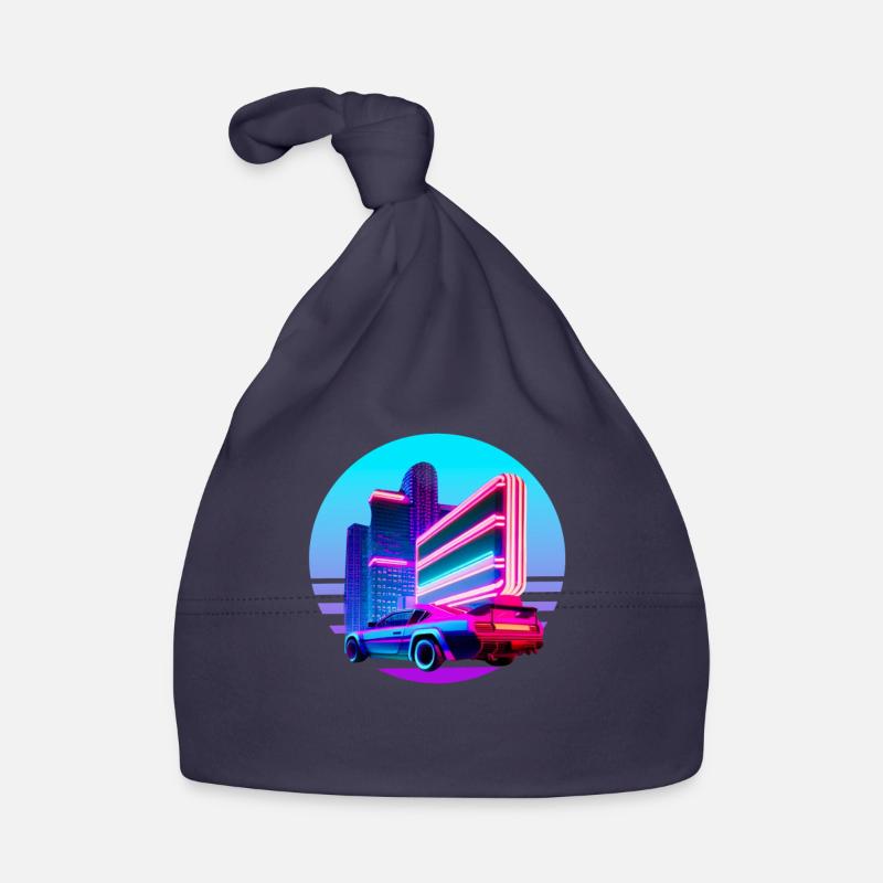 Retro Wave 80s Vaporwave Sunset Bonnet bio Bébé