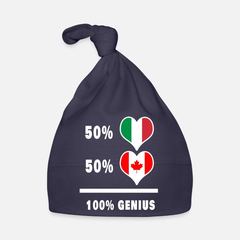 Canada and Italy flags 100% genius Organic Baby Cap