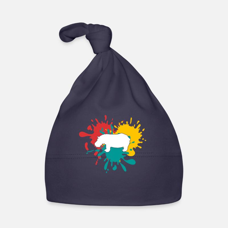 Nilpferd Silhouette Baby Bio-Mütze