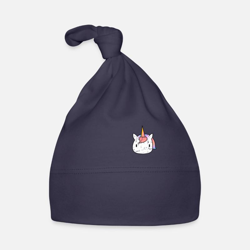 Einhorn Kopf in Regenbogenfarben Pocket Grunge Baby Bio-Mütze
