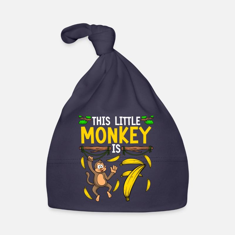 Monkey Birthday 7th Monkey Theme Party Enfants Bonnet bio Bébé