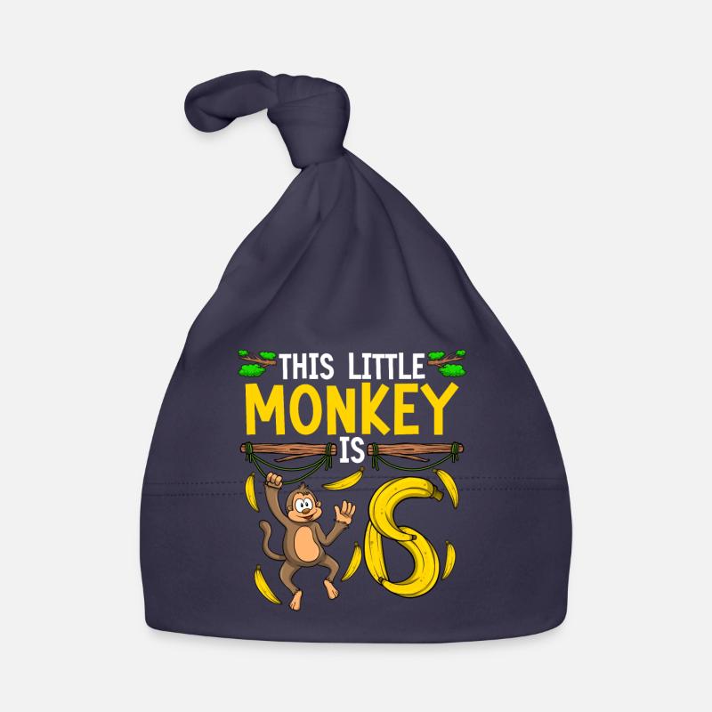 Monkey Birthday 6th Monkey Theme Party Enfants Bonnet bio Bébé