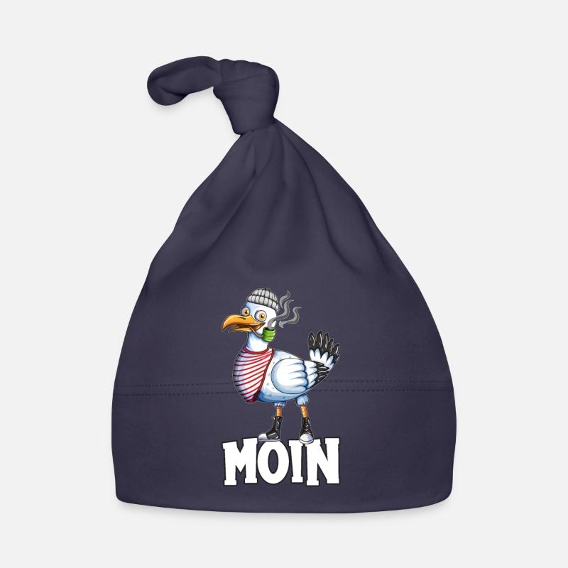 Plattdeutsche Möwe Moin Spruch Nordsee Liebhaber Baby Bio-Mütze