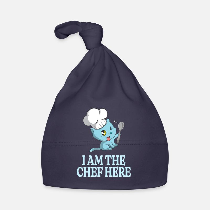 Chef Kitten Funny Cat Lovers Chef Bonnet bio Bébé