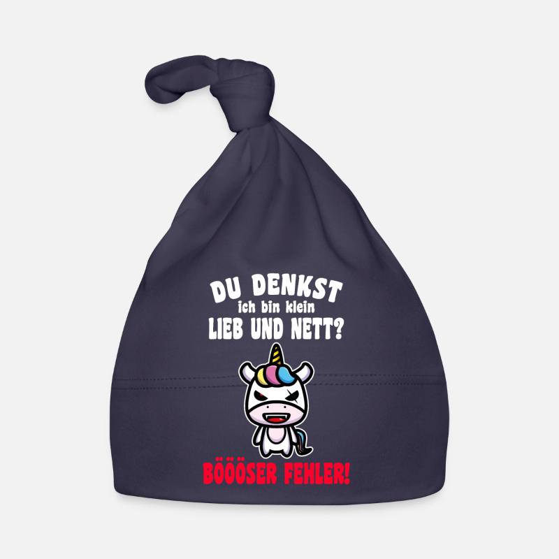 Du Denkst Ich Bin Klein Lieb Und Nett Einhorn Baby Bio-Mütze