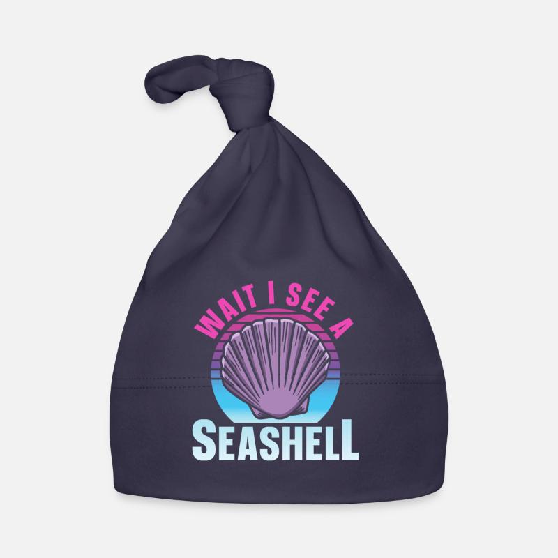 Wait I see a shell collecting shells Organic Baby Cap
