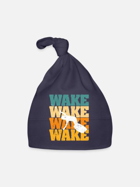Retro Wakeboard Vintage Wake Boarding Sports nautiques - Bonnet bio Bébé - marine - Devant