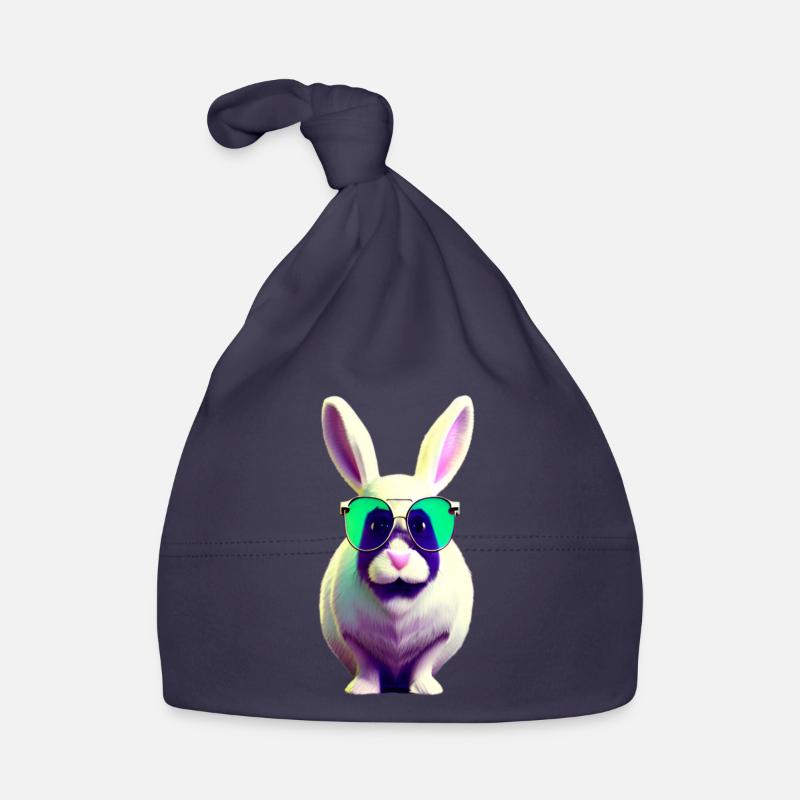 cool rabbit with sunglasses Organic Baby Cap