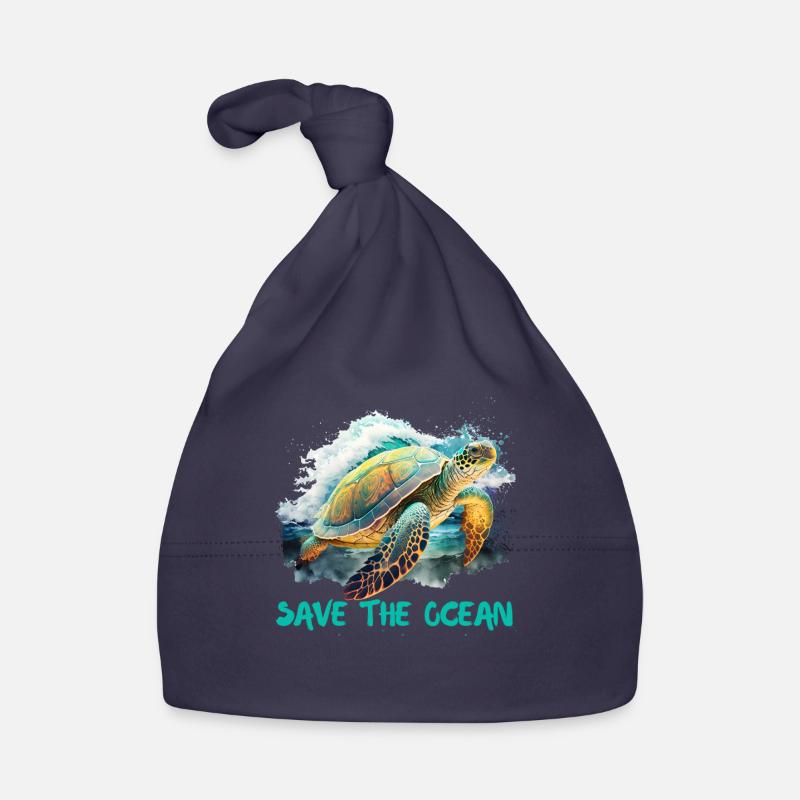 Save the turtles Environmental protection ocean Organic Baby Cap