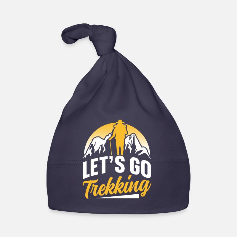 Let's go trekking hiking lovers hikers Organic Baby Cap