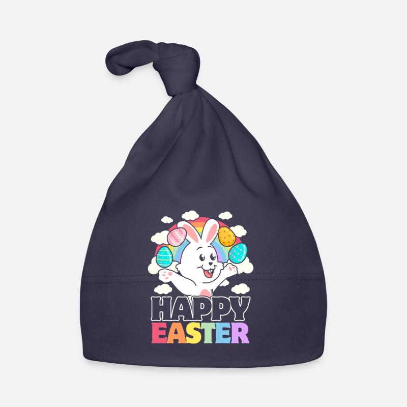 Happy Easter - Oeufs de Pâques lapin blanc Bonnet bio Bébé