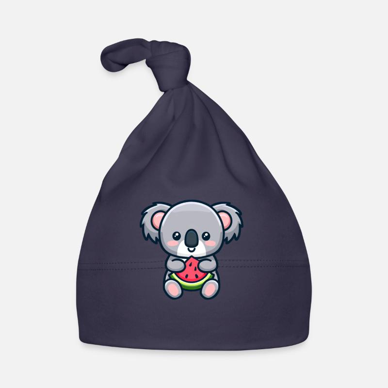 Le koala sucré mange de la pastèque rouge Bonnet bio Bébé