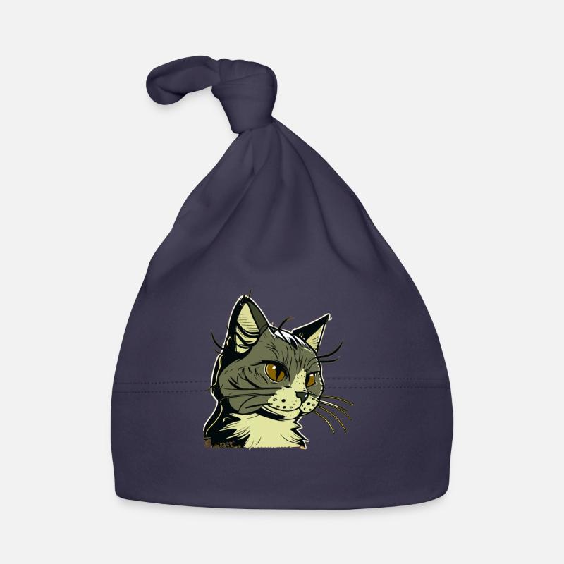 Cat in comic style Organic Baby Cap