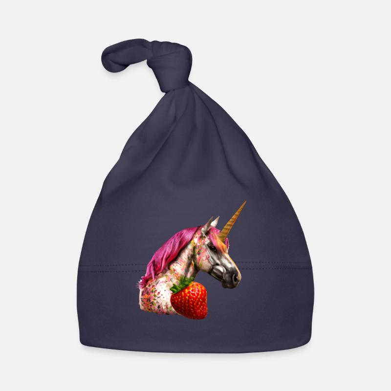 Erdbeer Einhorn Design Baby Bio-Mütze