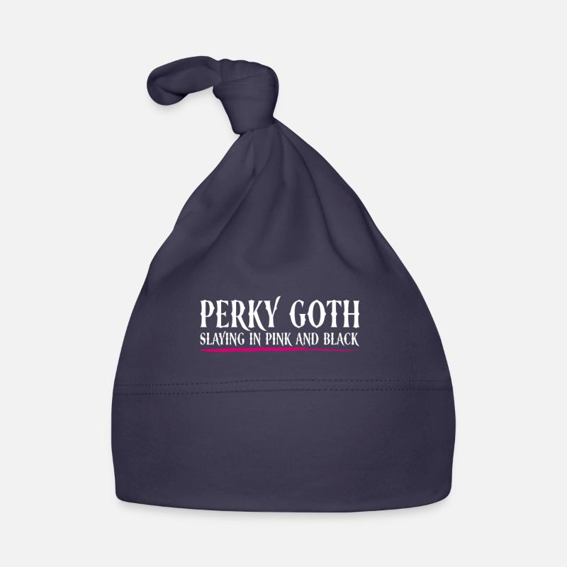 Perky Goth - Slaying In Rosa Und Schwarz - Goth Baby Bio-Mütze