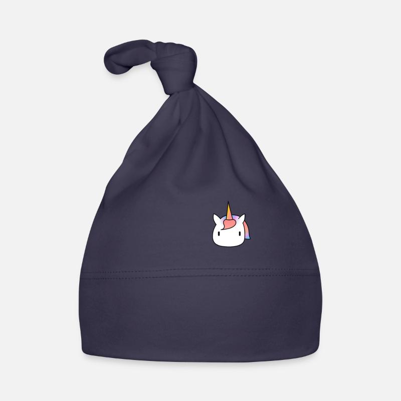 Minimalistischer Einhorn-Kopf in Regenbogenfarben Baby Bio-Mütze