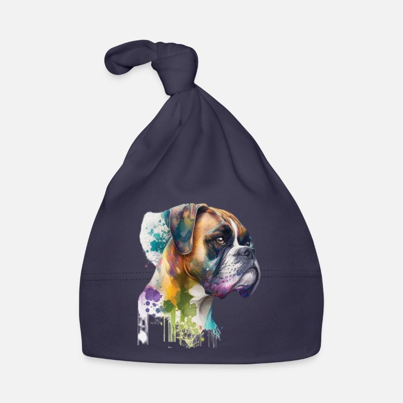 Deutscher Boxer Hund Wasserfarbe Design Baby Bio-Mütze