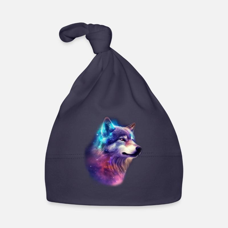 Wolf Galaxy Space Graphic Wolf Lover Organic Baby Cap