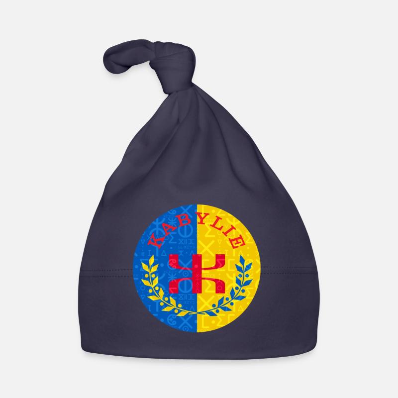 Drapeau Kabylie - écriture tifinagh - Bonnet bio Bébé - marine