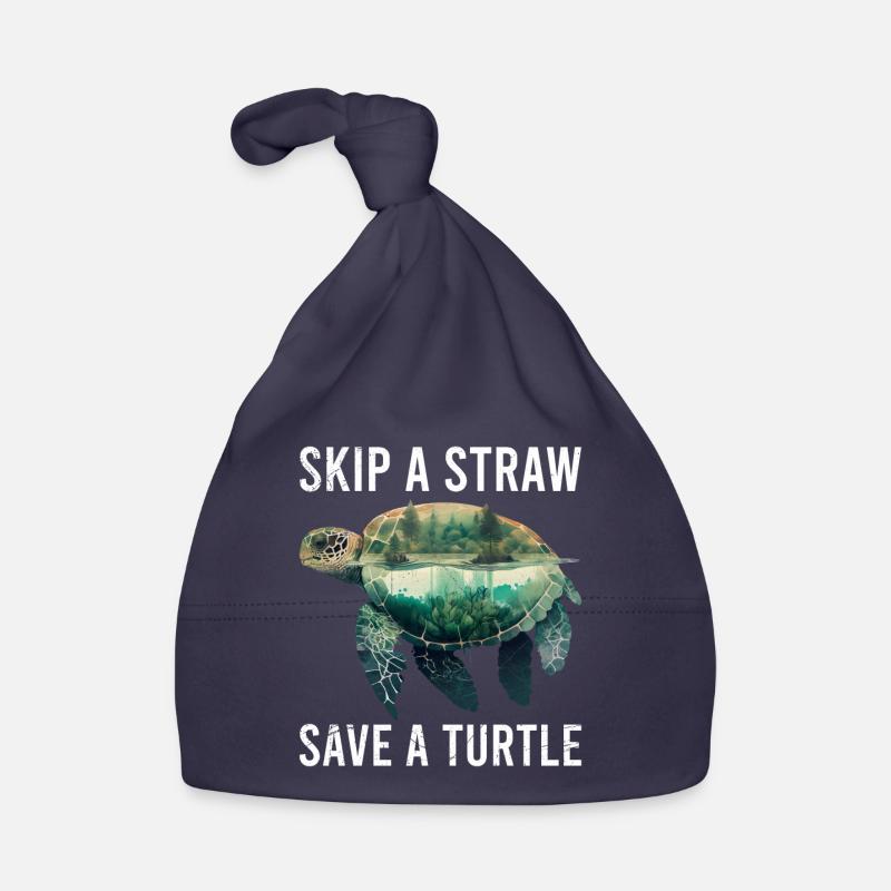 Skip A Straw Save A Turtle Protection de l’environnement Bonnet bio Bébé