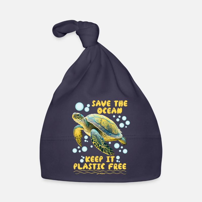Save the Turtles Save the Ocean Conservation Bonnet bio Bébé
