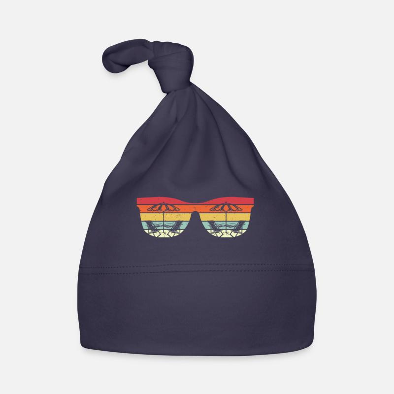 Retro beach lounger sunglasses design Organic Baby Cap