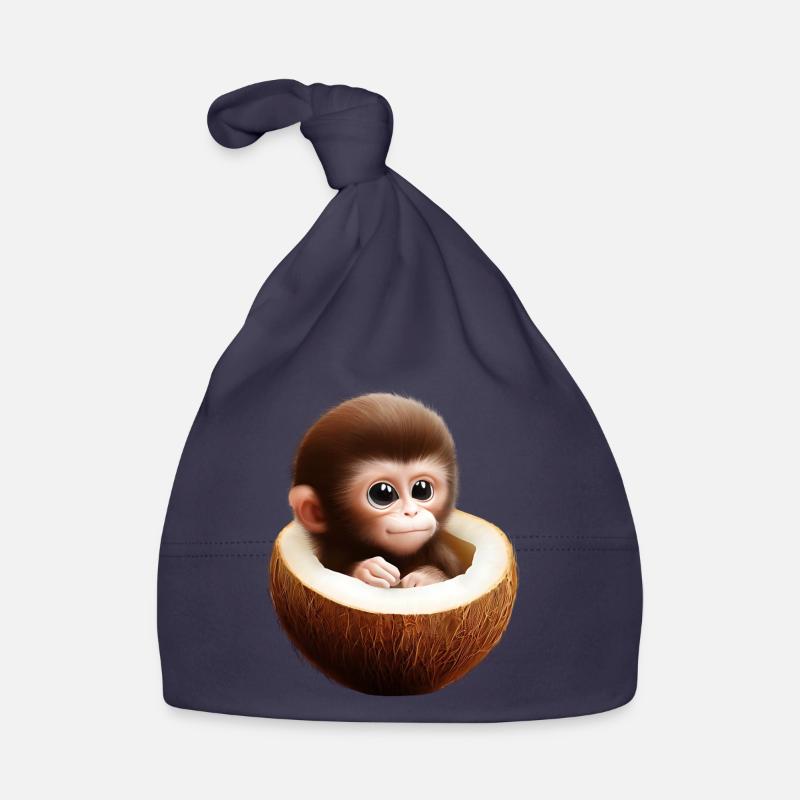 Singe dans une noix de Bonnet bio Bébé