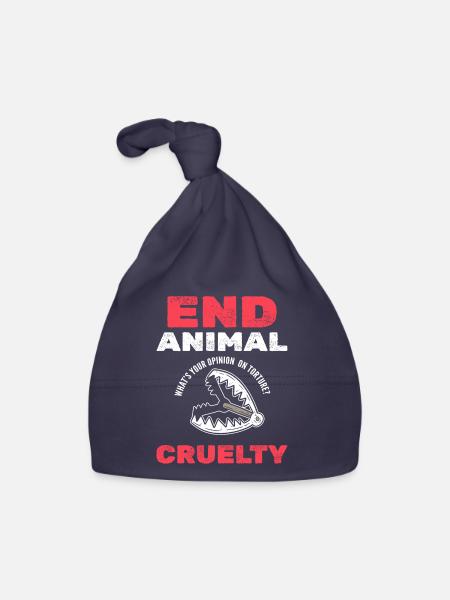 Contre la cruauté envers les animaux de compagnie - Bonnet bio Bébé - marine - Devant