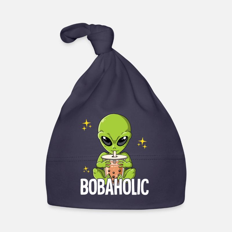 Bubble Tea Alien Boba Tea Bobaholic Organic Baby Cap