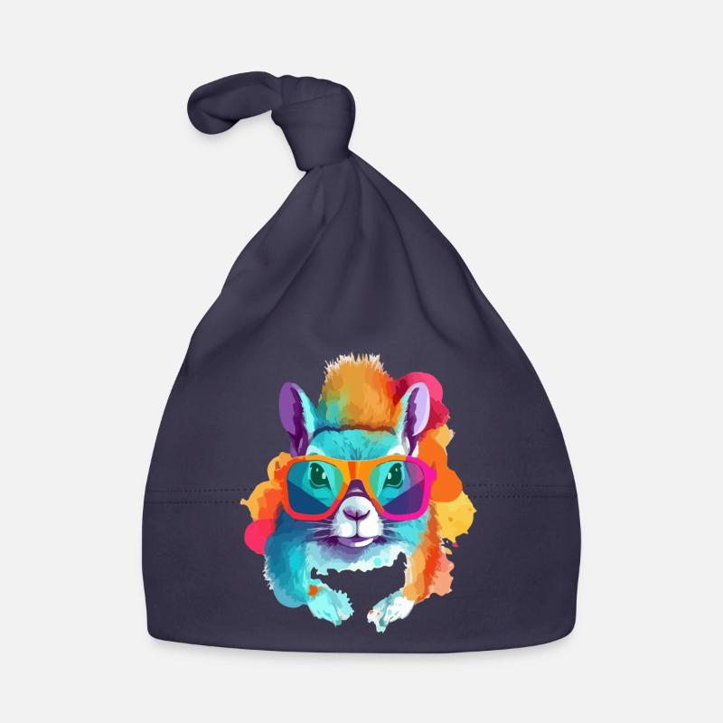 Tim the spectacled squirrel Organic Baby Cap