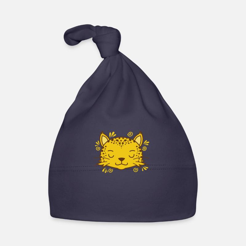 Leopard cute head big cat Organic Baby Cap