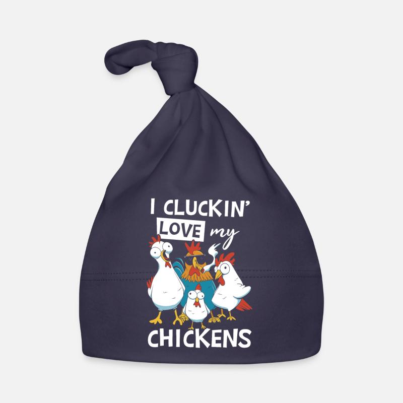J’aime mes poules - Bonnet bio Bébé - marine