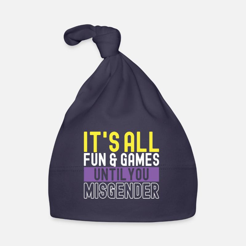 Non Binary Pride Genderqueer - Baby Bio-Mütze - Navy